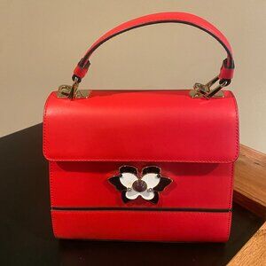 FURLA Mughetto Vivid Red Leather 2-Way Mini Shoulder Bag